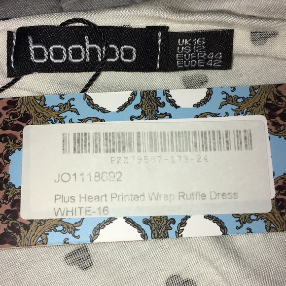 Plus Printed Heart Wrap Ruffle Dress (NEW) - Picture 5 of 5